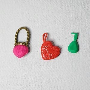 Barbie Red Heart Purse Purfume Pink Purse Genuine Mattel 1990s era VINTAGE